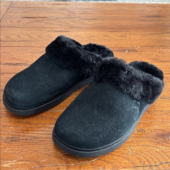 FitFlop Gen-FF Slipper Shoes Women’s Cozy Black Suede Shearling Lined Size 10 - Picture 4 of 12